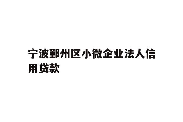 详细阅读:宁波鄞州区小微企业法人信用贷款 宁波鄞州区小微企业法人信用贷款