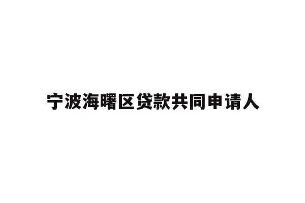 详细阅读:宁波海曙区贷款共同申请人 宁波海曙区贷款共同申请人