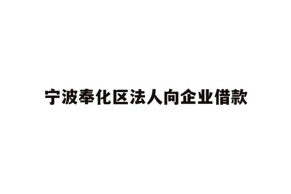 详细阅读:宁波奉化区法人向企业借款 宁波奉化区法人向企业借款
