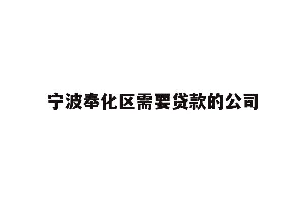详细阅读:宁波奉化区需要贷款的公司 宁波奉化区需要贷款的公司