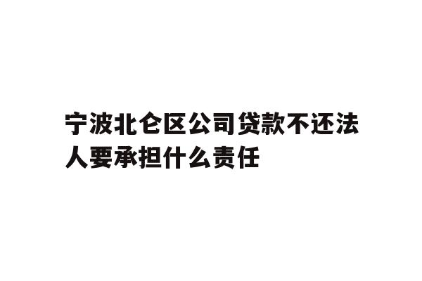 详细阅读:宁波北仑区公司贷款不还法人要承担什么责任 宁波北仑区公司贷款不还法人要承担什么责任