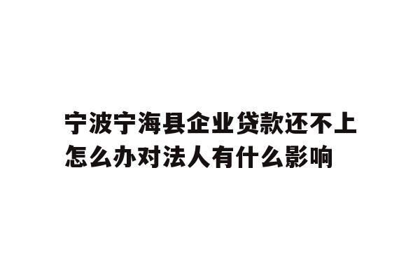 详细阅读:宁波宁海县企业贷款还不上怎么办对法人有什么影响 宁波宁海县企业贷款还不上怎么办对法人有什么影响