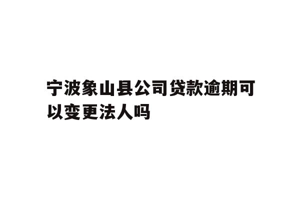 详细阅读:宁波象山县公司贷款逾期可以变更法人吗 宁波象山县公司贷款逾期可以变更法人吗