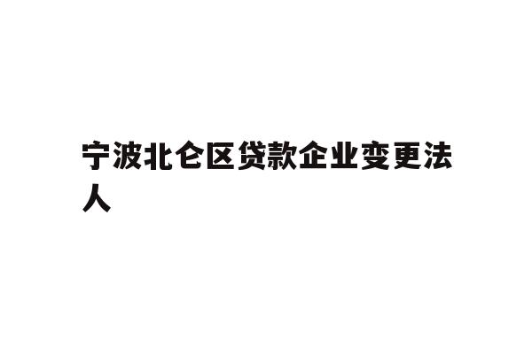 宁波北仑区贷款企业变更法人