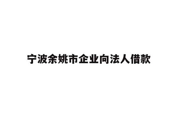 详细阅读:宁波余姚市企业向法人借款 宁波余姚市企业向法人借款