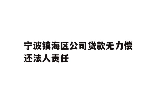 详细阅读:宁波镇海区公司贷款无力偿还法人责任 宁波镇海区公司贷款无力偿还法人责任