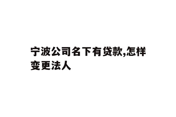 宁波公司名下有贷款,怎样变更法人