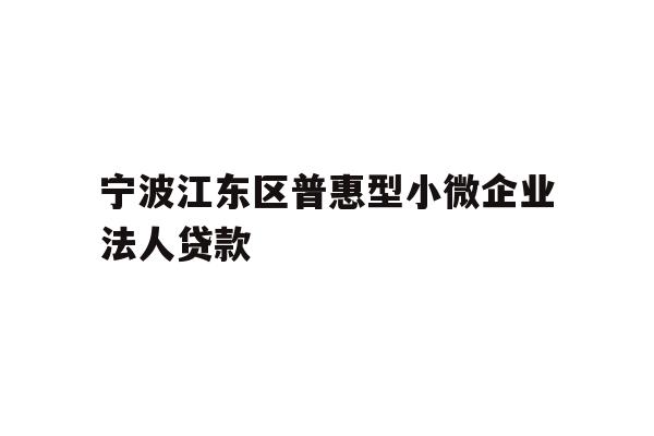 详细阅读:宁波江东区普惠型小微企业法人贷款 宁波江东区普惠型小微企业法人贷款