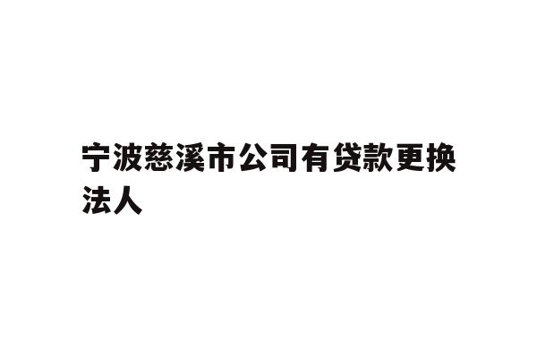 宁波慈溪市公司有贷款更换法人