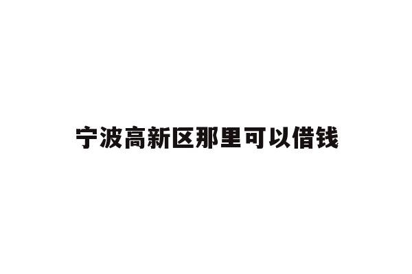 宁波高新区那里可以借钱