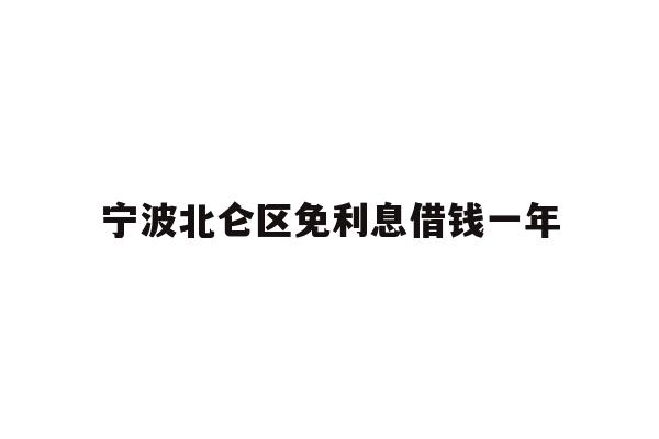 宁波北仑区免利息借钱一年