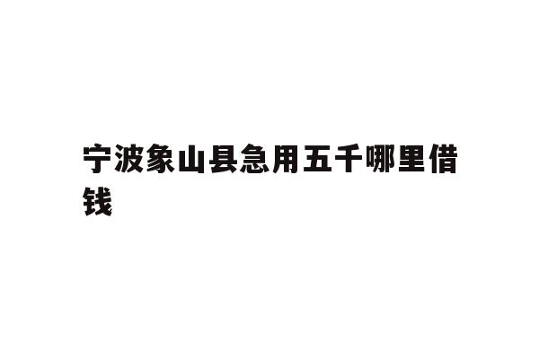 详细阅读:宁波象山县急用五千哪里借钱 宁波象山县急用五千哪里借钱