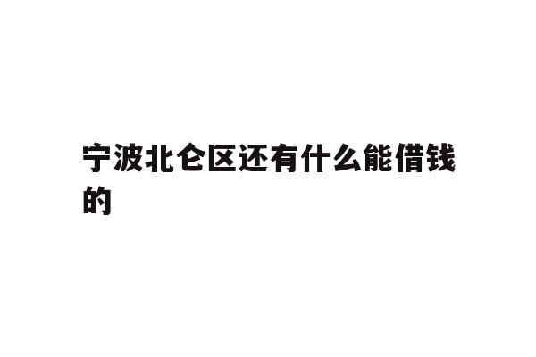 宁波北仑区还有什么能借钱的