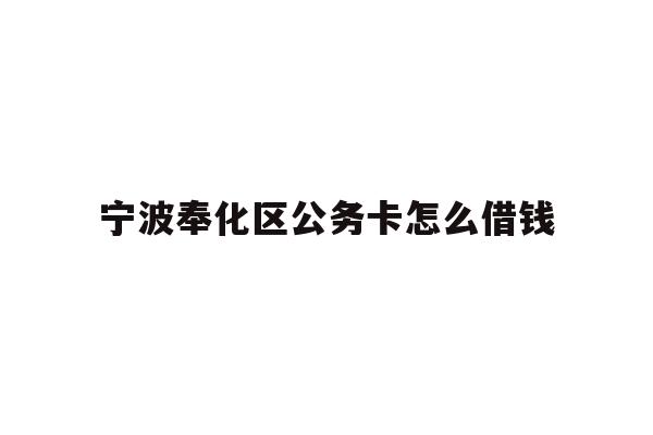 宁波奉化区公务卡怎么借钱