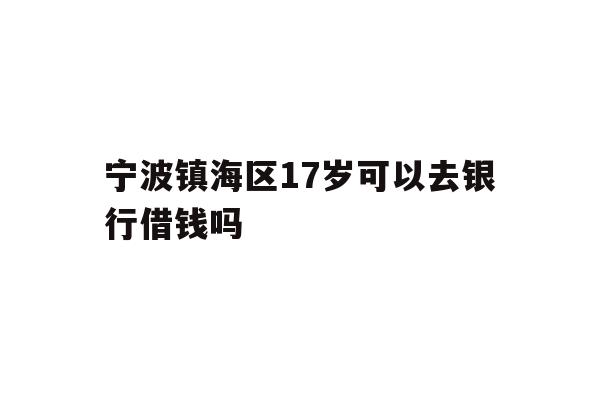 宁波镇海区17岁可以去银行借钱吗