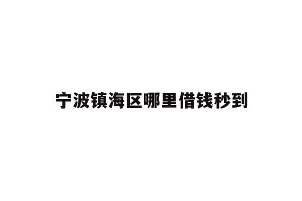 宁波镇海区哪里借钱秒到